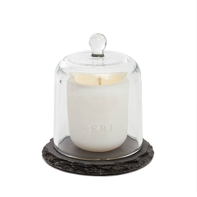 Slate Cloche Soy Candle Set Nactarine Blossom