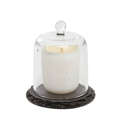 Slate Cloche Soy Candle Set Nactarine Blossom