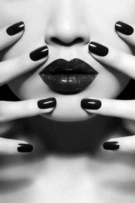 Black Nail Polish & Lipstick Set