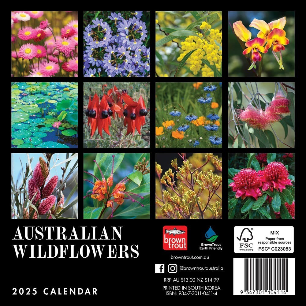 2025 12 Month Australian Wildflowers Mini Calendar