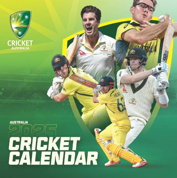 2025 12 Month Australian Cricket Wall Calendar