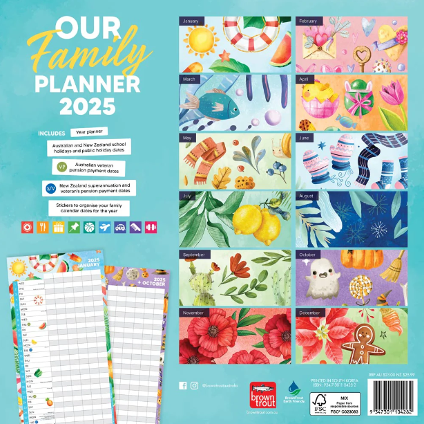 2025 12 Month Our Family Planner Wall Calendar