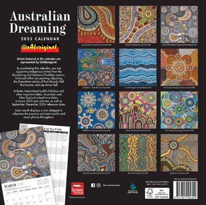 2025 12 Month Australian Dreaming Wall Calendar