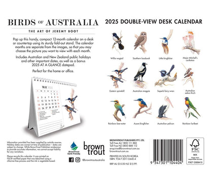 2025 12 Month Birds Of Australia The Art Of Jeremy Boot Double View Desk Calendar