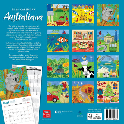 2025 12 Month Australiana Wall Calendar