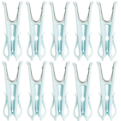 10 Hegs Pegs – Clothes Pegs With Hooks – Pastel Blue
