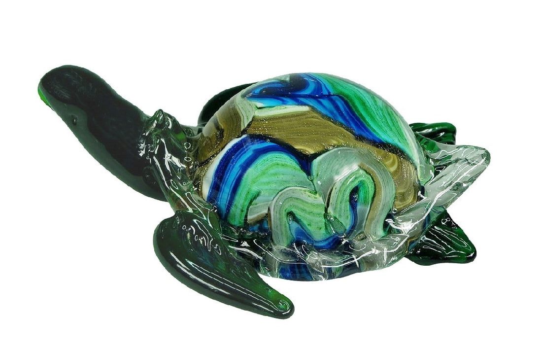 Rikaro Multicoloured Turtle Art Glass Sculpture 