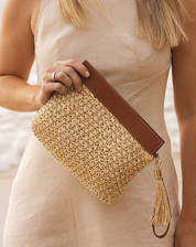 Louenhide Fern Raffia Clutch [clr:tan]