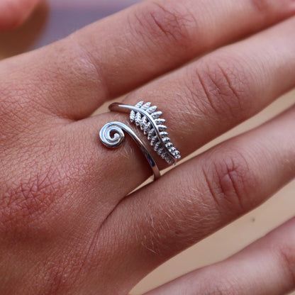 Wildside Gifts Fern & Koru Sterling Silver Ring