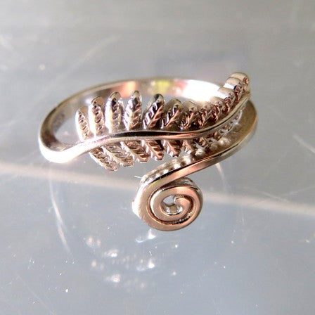 Wildside Gifts Fern & Koru Sterling Silver Ring