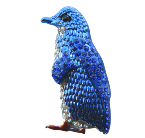 Blue Penguin Brooch