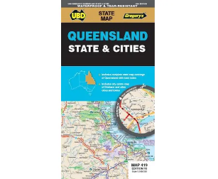 Map Ubd/gregory's 920x690 Queensland State & Cities 419 10th Ed Waterproof