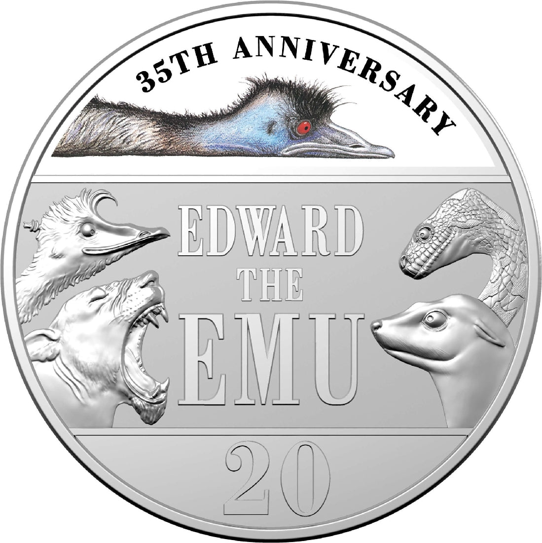 35th Anniversary Of Edward The Emu 2023 20c Cuni Coloured Uncirculated Coin Special Edition Book