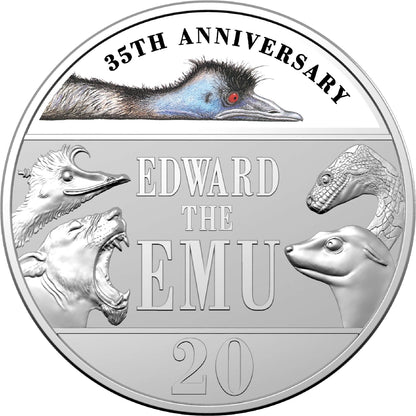 35th Anniversary Of Edward The Emu 2023 20c Cuni Coloured Uncirculated Coin Special Edition Book