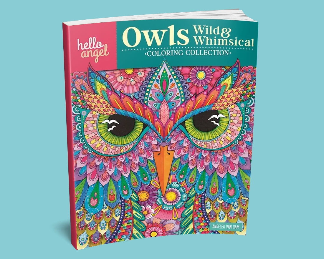 Hello Angel: Owls Wild & Whimsical Colouring Collection