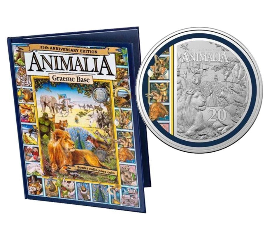 Animalia 35th Anniversary 2021 20c Coloured Uncirculated Coin Inc Special Edition Book