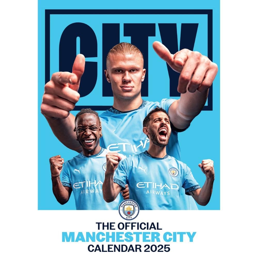 2025 12 Month A3 Official Manchester City Football Club Wall Calendar