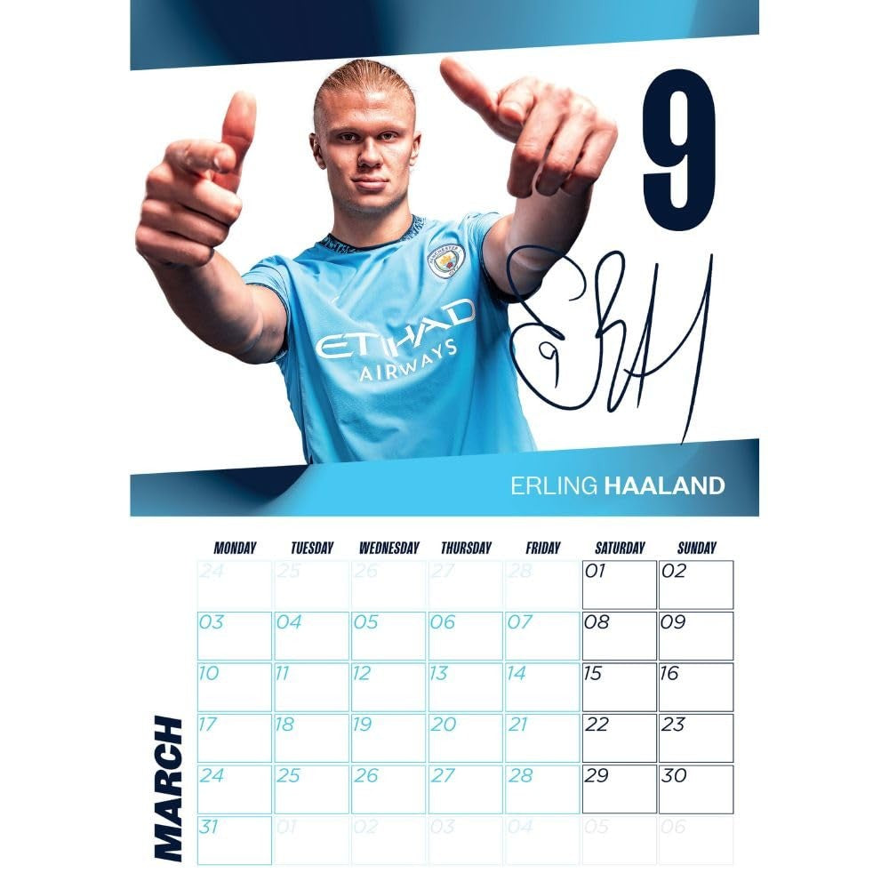 2025 12 Month A3 Official Manchester City Football Club Wall Calendar