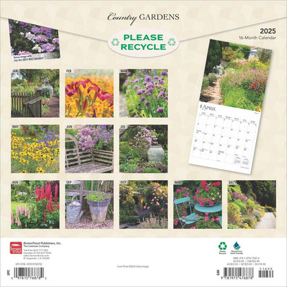 2025 16 Month Country Gardens Wall Calendar