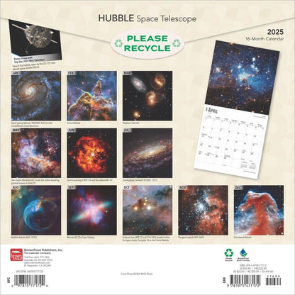 2025 16 Month Hubble Space Telescope Wall Calendar