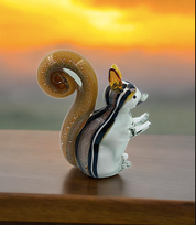 Rikaro Squirrel Amber Glass Figurine