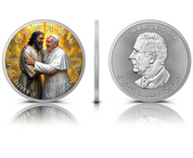 POPE FRANCIS WELCOME HOME 2025 CANADA 1OZ SILVER $5 COLOURED COIN