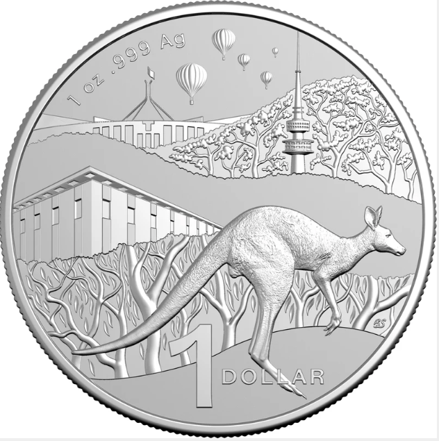 KANGAROO SERIES – BUSH CAPITAL 2025 $1 1OZ FINE SILVER FROSTED UNCIRCULATED COIN
