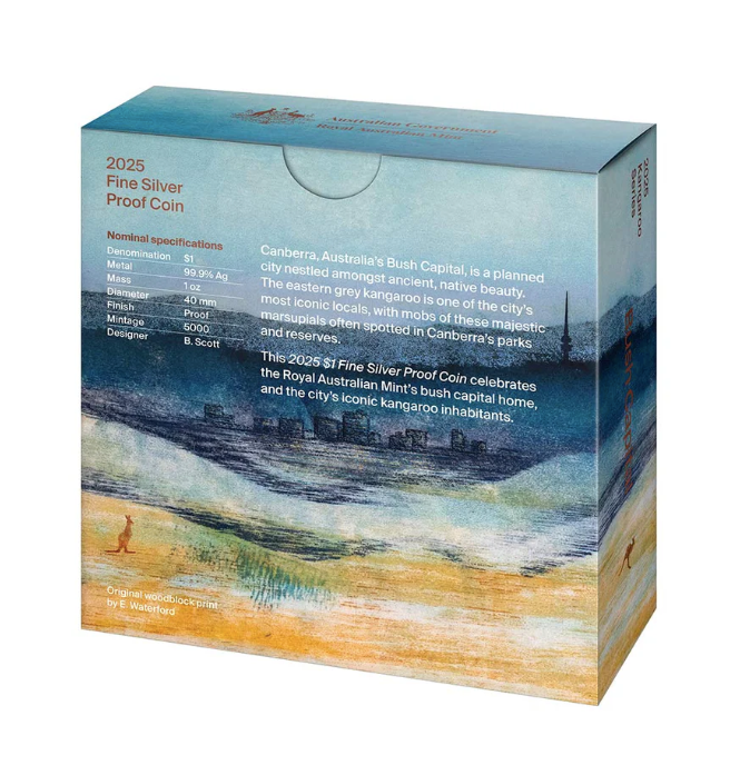 2025 Kangaroo Series Silver Proof Coin $1 1oz Silver