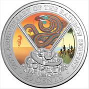 50TH ANNIVERSARY OF THE RAINBOW SERPENT 2025 20C COLOURED UNCIRCULATED COIN