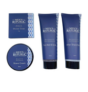Mens Republic Grooming Kit 4pc Shave And Cleanse