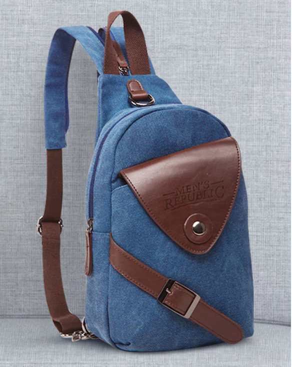 Mens Republic Sling Bag Denim Blue