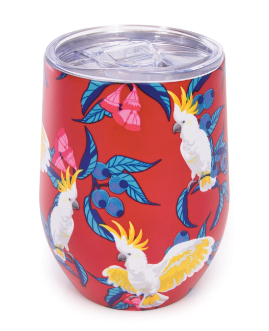 Wine Tumbler Double Walled Stainless Birds Asstd
