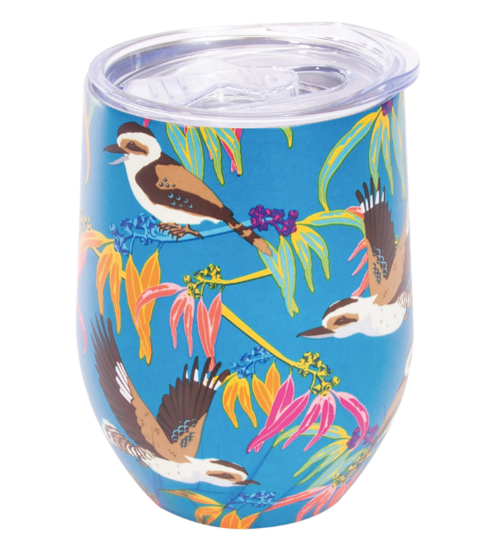 Wine Tumbler Double Walled Stainless Birds Asstd