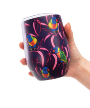 Wine Tumbler Double Walled Stainless Birds Asstd