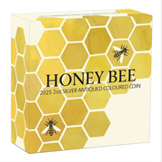 Honey Bee 2025 2oz Silver Antiqued Coloured Coin