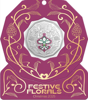 Christmas Festive Florals 2025 Coloured 50c Uncirculated Coin Purple
