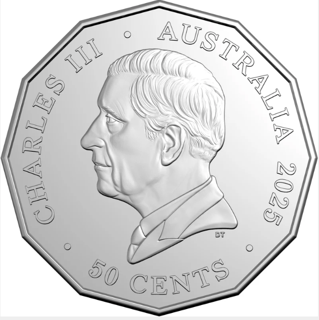 Christmas Festive Florals 2025 50c Coloured Uncirculated Coin White