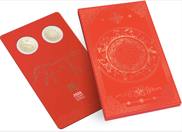 Lunar Series Year Of The Horse 2026 $1 Uncirculated Two-coin Set