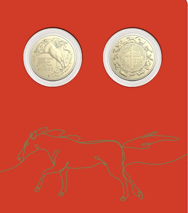 Lunar Series Year Of The Horse 2026 $1 Uncirculated Two-coin Set