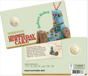 AWW BIRTHDAY CAKE ROBERT ROBOT 2025 $1 UNCIRCULATED COIN IN CARD