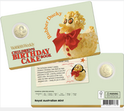 AWW BIRTHDAY CAKE RUBBER DUCKY 2025 $1 UNCIRCULATED COIN IN CARD