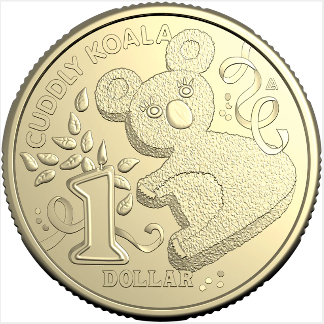 AWW BIRTHDAY CAKE CUDDLY KOALA 2025 $1 UNCIRCULATED COIN IN CARD