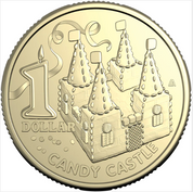 AWW BIRTHDAY CAKE CANDY CASTLE 2025 $1 UNCIRCULATED COIN IN CARD