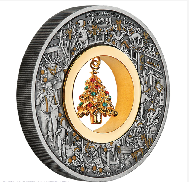 2025 SANTA'S HELPER CHRISTMAS TREE 2oz SILVER