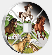 Year Of The Horse 2026 Quadrant 1oz Silver Proof Coloured Four Coin Set
