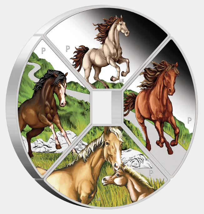 Year Of The Horse 2026 Quadrant 1oz Silver Proof Coloured Four Coin Set