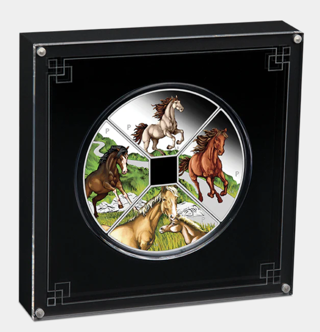 Year Of The Horse 2026 Quadrant 1oz Silver Proof Coloured Four Coin Set