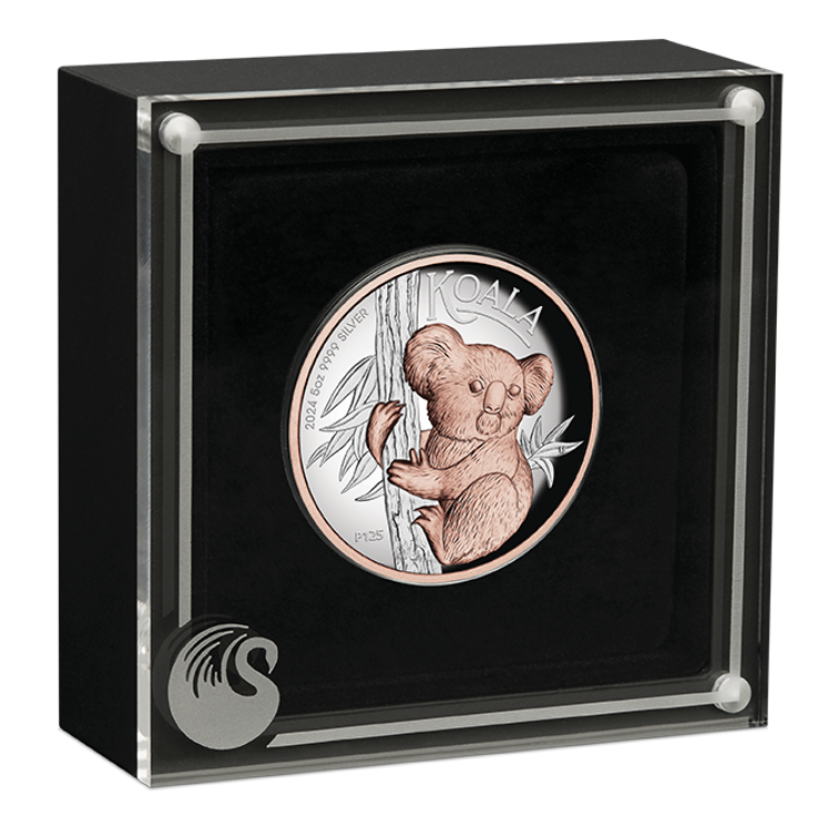 AUSTRALIAN KOALA 2024 5oz SILVER PROOF HIGH RELIEF GILDED COIN