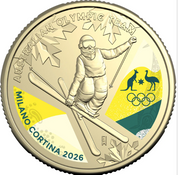 Winter Olympics 2026 $1 Coloured Uncirculated Coin