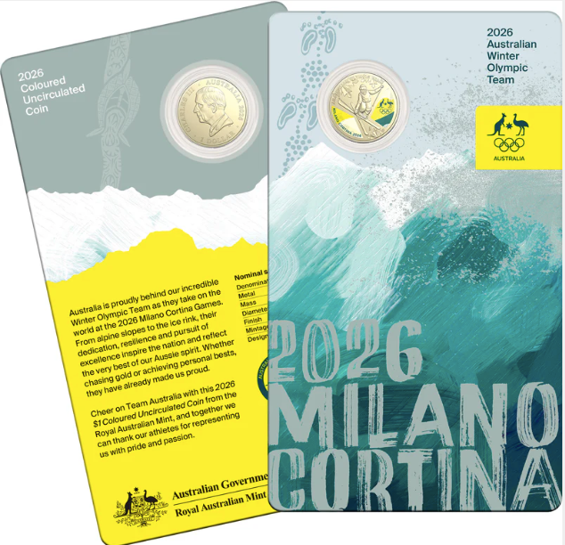 Winter Olympics 2026 $1 Coloured Uncirculated Coin